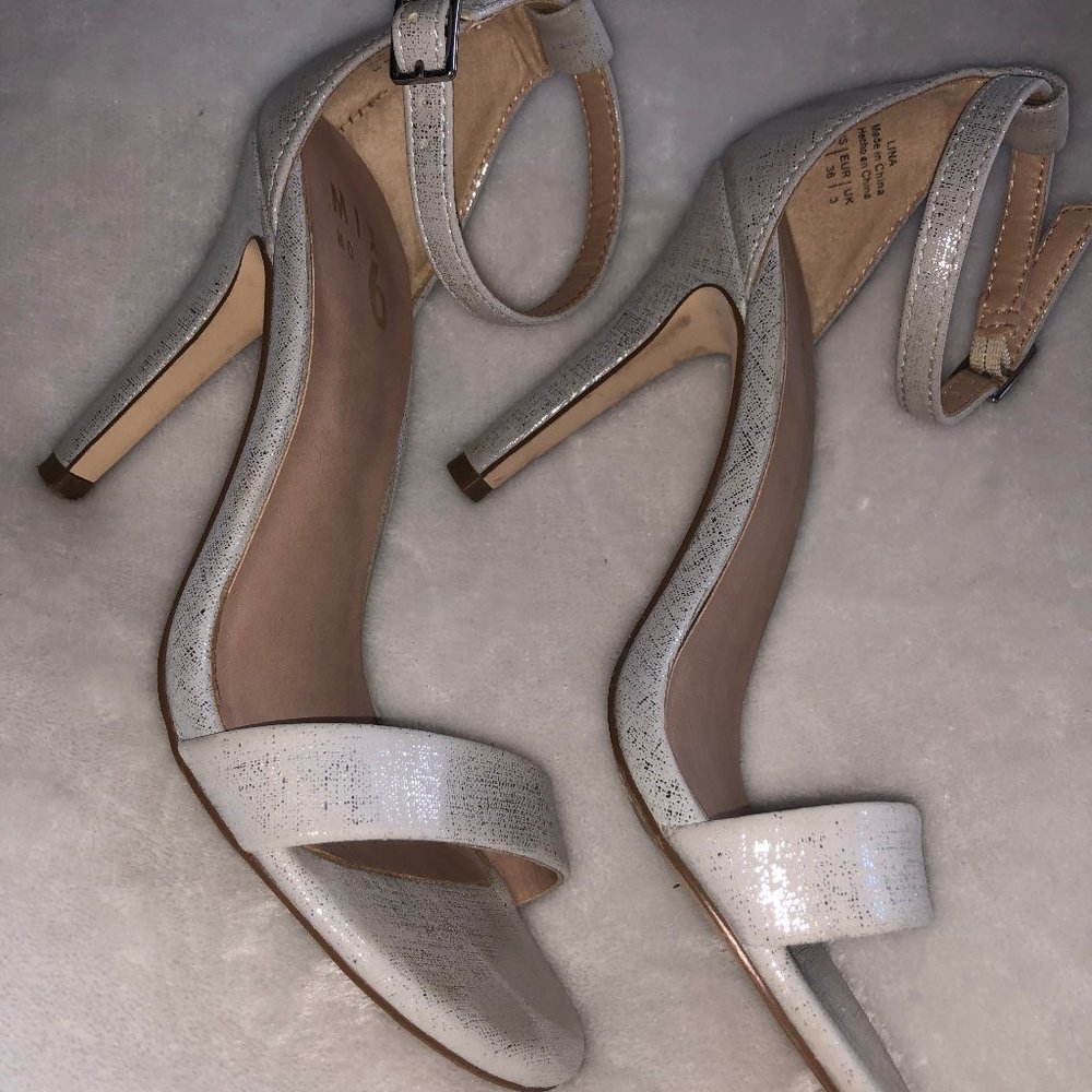 Mix No. 6 Silver Sandals with Ankle Strap